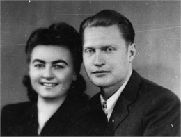 Magda and Eugene Herzberger at the time of their wedding in Cluj, Romania.