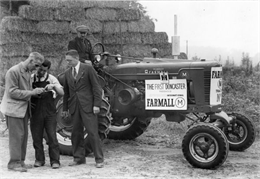 men with first tractor made at the Doncastor plant