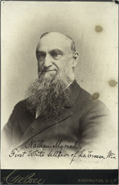 Portrait of Nathan Myrick, first white settler of La Crosse.