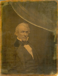 Waist-up portrait of Albert Gallatin Ellis of Stevens Point, Wisconsin. He was the first editor of "The Green Bay Intelligencer," the first Wisconsin newspaper.