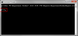 New prompt line in Command Prompt.
