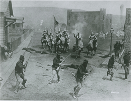 Battle scene from film, soldiers and KKK. WHI 96565.