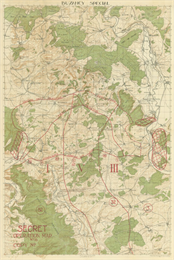 Map showing German defensive position in World War I.