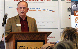 Appleton Historical Society President Tom Sutter welcomes guests to the "Share Your Voice" session March 13, 2019. "We appreciate the daunting task it takes to create and operate a museum dedicated to history,” he said.
