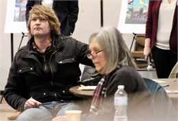 A man shares his reservations about plans for the new museum during the "Share Your Voice" session April 10, 2019 at Madison's Warner Park Community Recreation Center.