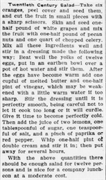 Twentieth Century Salad Recipe - August 4, 1911
