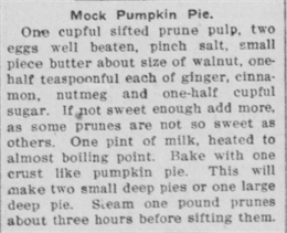 Mock Pumpkin Pie Recipe