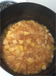 Apples cooking on stove