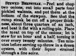 Stewed beefsteak recipe