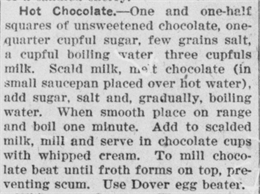 Hot Chocolate Recipe 1917