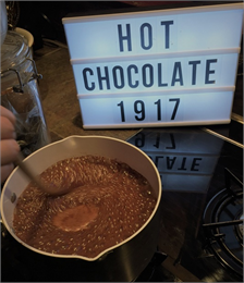Stirring hot chocolate