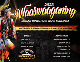 Waawaaganing Indian Bowl Powwow flyer