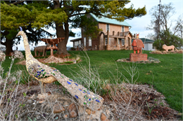 Nick and Katherine Engelbert House with statues.