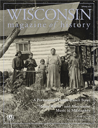 The words Wisconsin magazine of history is written at the top in lavender, outlining 5 Potawatomi women and children.