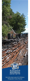 The 2024 Archaeology Bookmark features a color photo of the archaeological remains of the shipwreck H.D. Coffinberry exposed on a wooded beach.