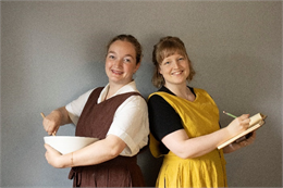 Jane Conway and Randi Julia Ramsden baking
