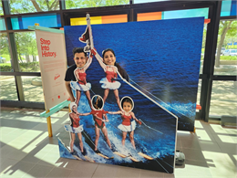 Image of visitors using the Tommy Bartlett Step Into History display
