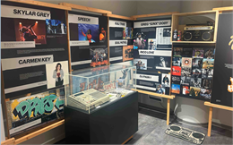 An image of parts of the Hip Hop exhibit inside the History Maker Space