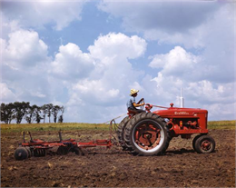 Farmall M Tractor and Disc Harrow, 1949 WHI 8726.