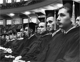 Graduates in Caps and Gowns, Wis, 1957. WHI 7491