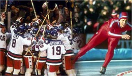 The 1980 U.S. Olympic Hockey team and Speedskater Eric Heiden