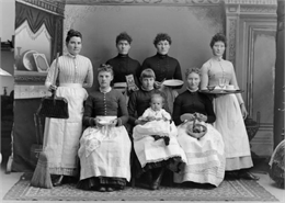 Domestic Staff with Work Utensils, 1890. WHI 1919.