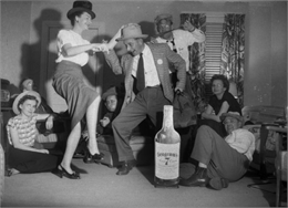 Dancing Around Whiskey Bottle. WHI 65487.