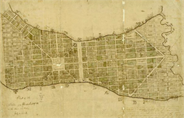 Original plat map of the town of Madison.